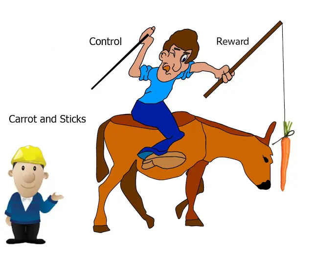 การใช้แรงจูงใจทางบวกและทางลบ (Carrot and Stick)