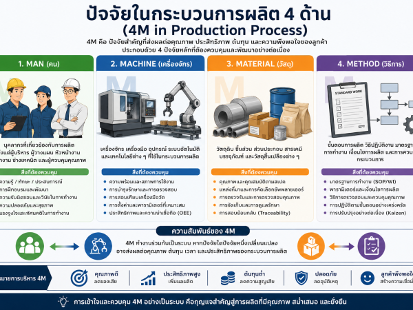 4M102-01 ตัวอย่างการวิเคราะห์ 4M ในโรงงานแบบเข้าใจง่าย