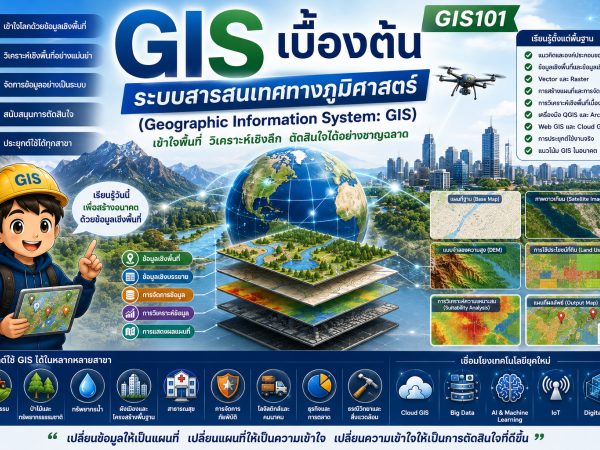 GIS101-17 ฐานข้อมูลเชิงพื้นที่ (Spatial Database) และ PostgreSQL/PostGIS