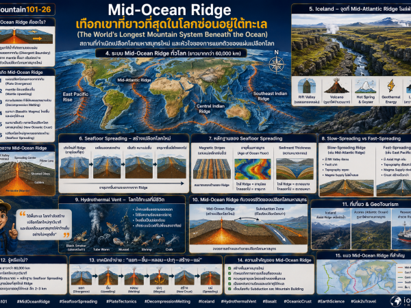 Mountain101-27 ทวีปเริ่มแตกออกจากกัน และมหาสมุทรใหม่กำลังถือกำเนิด (Continental Rifting & Birth of an Ocean)