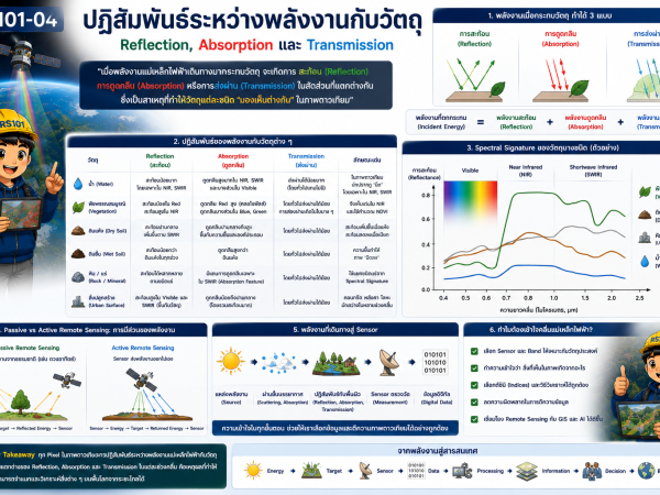 rs101-04 ปฏิสัมพันธ์ระหว่างพลังงานกับวัตถุ Reflection, Absorption และ Transmission 