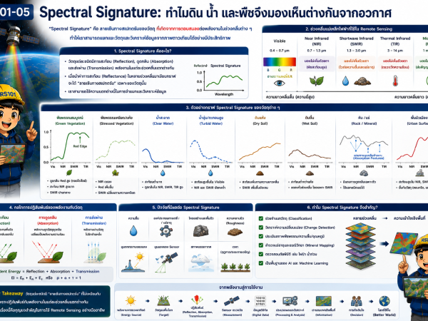rs101-05 Spectral Signature: ทำไมดิน น้ำ และพืชจึงมองเห็นต่างกันจากอวกาศ