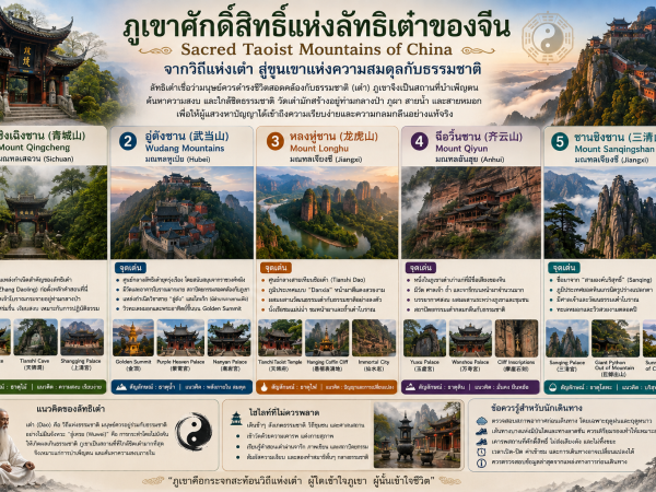 เที่ยวจีน  ภูเขาศักดิ์สิทธิ์แห่งลัทธิเต๋า (Sacred Taoist Mountains of China) จากวิถีแห่งเต๋าสู่ขุนเขาแห่งความสมดุล