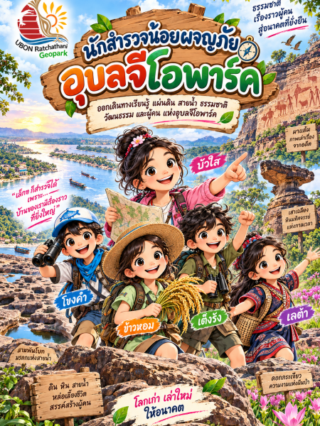 การ์ตูนความรู้ นักสำรวจน้อยผจญภัย “อุบลจีโอพาร์ค” 
